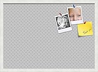 Vista 246 de PinPix Tablero de anuncios de corcho de 12 x 12 pulgadas. Este tablero decorativo enmarcado viene con diseño de círculos B W y un marco blanco