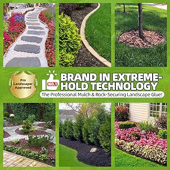 Rock & Mulch Binder 1.3 Gallon, Super Concentrated Gravel & Mulch Binder for Landscaping, Water-Permeable, Pet-Safe When Dry, Weather-Resistant Mulch Lock for Gardens & Pathways
