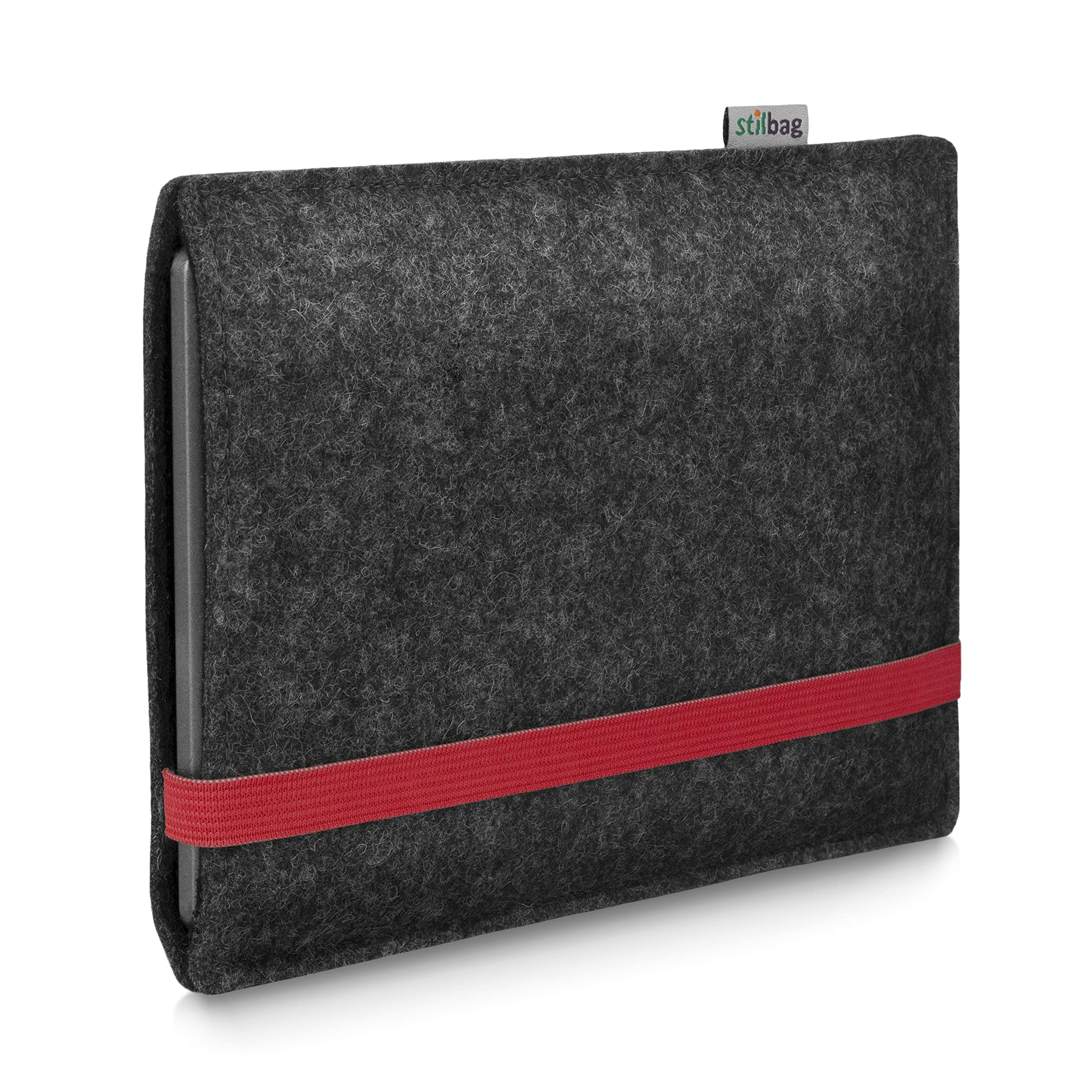 Stilbag E-Reader Tasche Leon Für Pocketbook Touch HD 3 – Wollfilz Hellgrau, Pink Gummiband, Made In Germany, 3 Mm Schutz