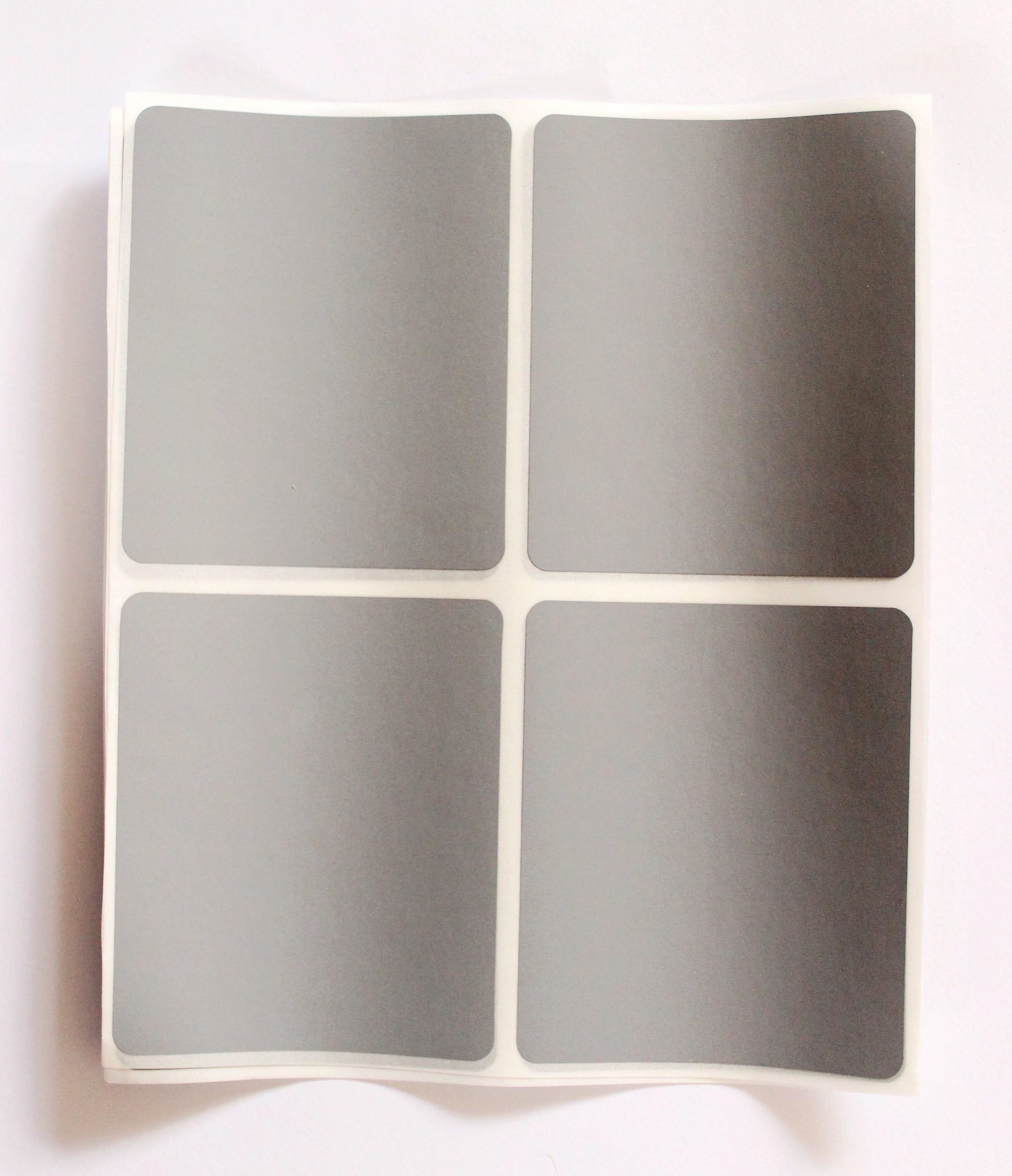 Scratch Off Label Stickers 20 Pcs - 6.6 cm x 5.5 cm - Message Box Shaped (Silver -Message Box)