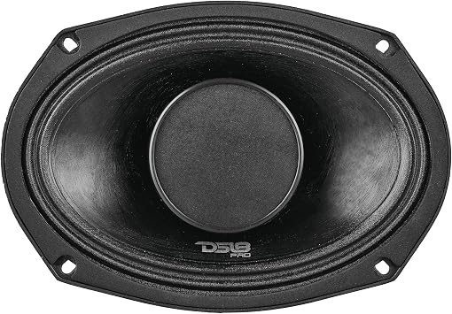 DS18 PRO-HY69.4B 6x9 Water Resistant Hybrid Mid-Range Loudspeaker with 1 Driver 500W Max Power 4-Ohm - Midrange with Compression Driver Horn Great for Motorcycles and All Audio Applications