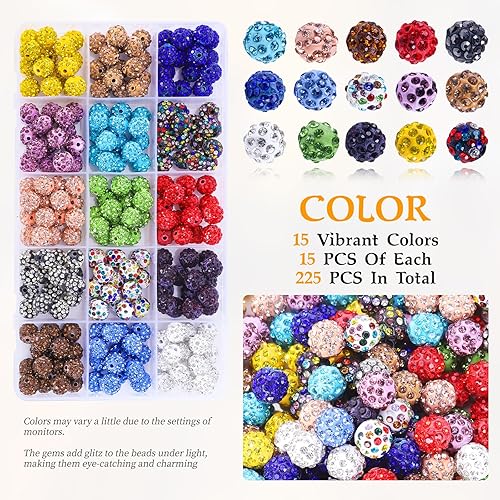 Miniatura 8 de Colle Cuentas de piedra para hacer joyas, kit de 418 cuentas de pulsera con piedra de lava natural, dijes, acabados y 2 cuerdas para mujereshombres