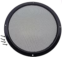 Vista 1 de Paquete de 2 fundas protectoras de bocina de 8 pulgadas para parrillas de altavoces de malla metálica con tornillos de montaje para audio del hogar