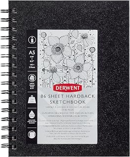 Derwent Big Book Sketch Book, A5, 5.83 x 8.27 Inches Sheet Size, Wirebound, Hard Covers, 86 Sheets (2301608)