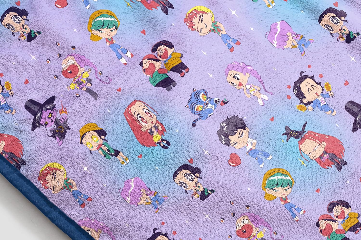 Jay Franco Kids Plush Throw Blanket – Ultra Soft Cozy Plush Fleece for Bed, Couch, Sofa, Home Décor, Official Licenseds Huntrix and Saja Boys, Light Purple - Kpop Demon Hunters, 46x60 - Throw Blanket