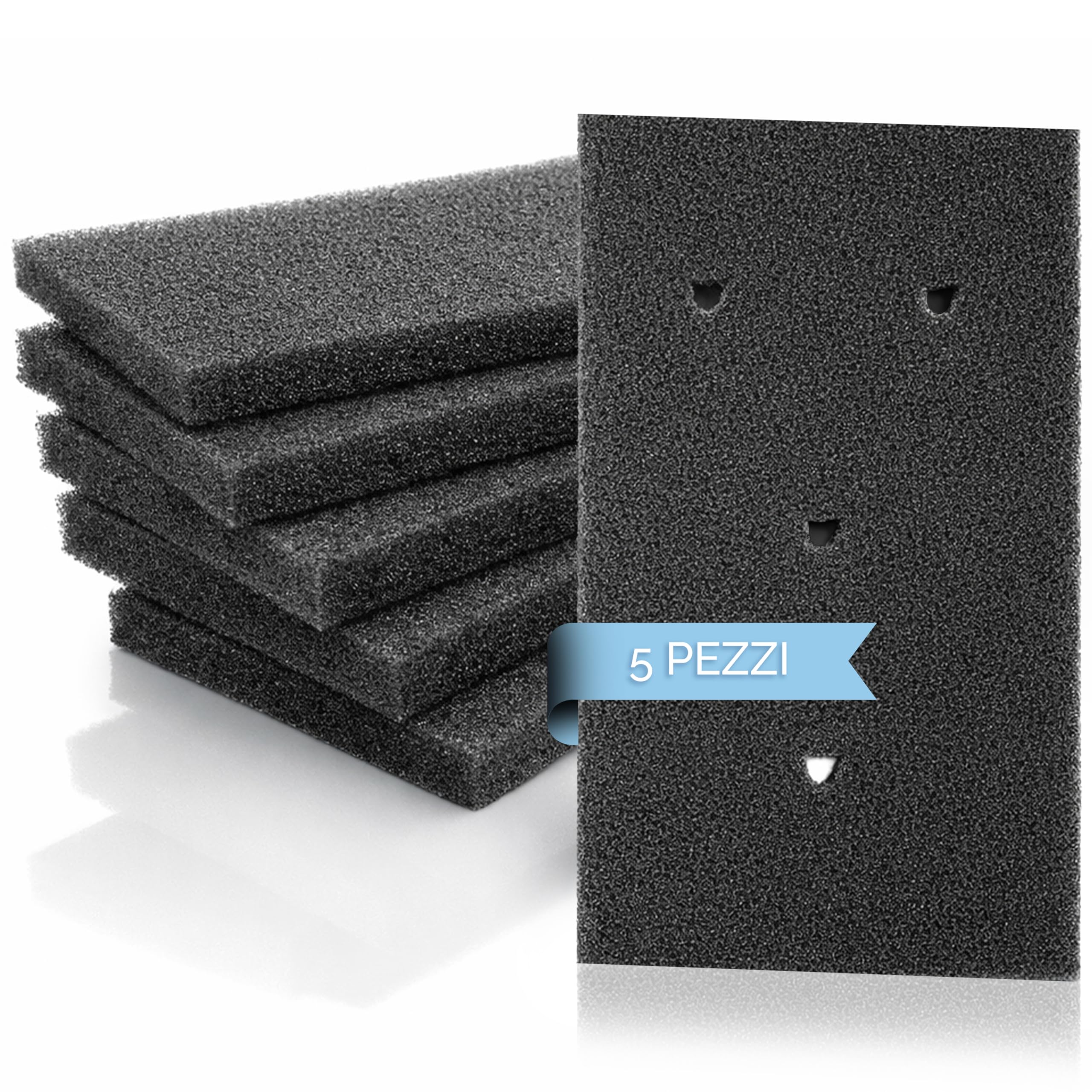 Generico Filtro Asciugatrice, Filtro per Asciugatrice in Spugna Poliuretanica, Ricambio Lavabile Nero 11,5 x 23 x 1,4 cm, Set 5 Pezzi - 2