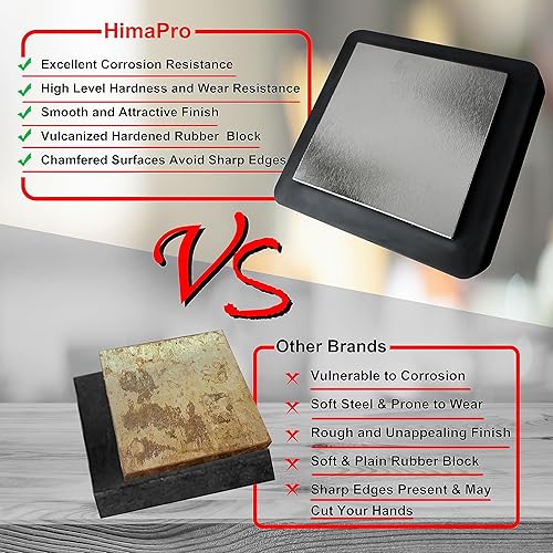Miniatura 7 de HimaPro Yunque cuadrado plano de acero cromado de 3 pulgadas con bloque de goma de 4 pulgadas, una gran herramienta para la fabricación de joyas,