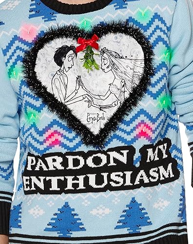 Vista 6 de Spencer's Corpse Bride Light-Up Pardon My Enthusiasm - Suéter navideño con licencia