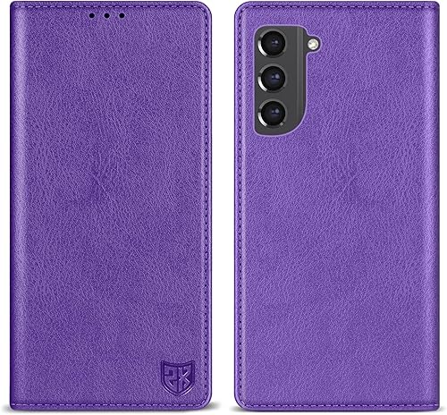 Miniatura 13 de ZZXX Funda tipo cartera para Samsung Galaxy S21 con bloqueo RFID, soporte de ranura para tarjetas, funda protectora de cuero magnético fuerte
