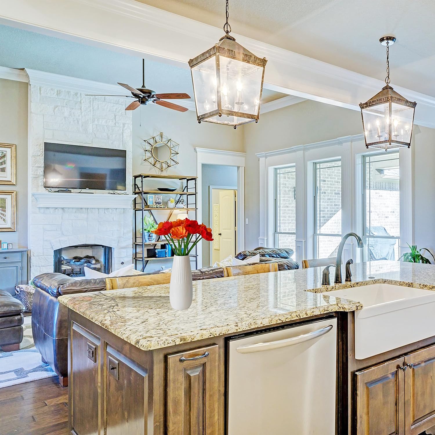 Mandy's PU Red and Orange Poppy Artificial Flowers 30 Stems 11.6" Realistic Faux Flowers for Thanksgiving and Christmas Decorations Wedding Centerpiece Home Decor DIY Arrangements - Image 5