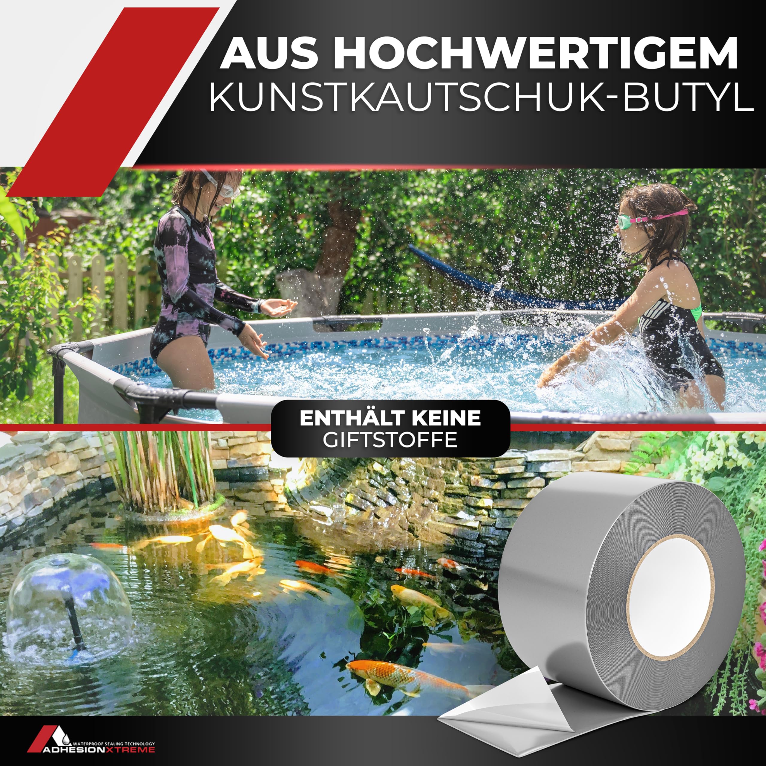 WATERPROOF SEALING TECHNOLOGY Adhesion Xtreme Roofbond Cinta de reparación para piscinas, caravanas, ventanas, techos, cinta impermeabilizada, autoadhesiva, resistente a la intemperie