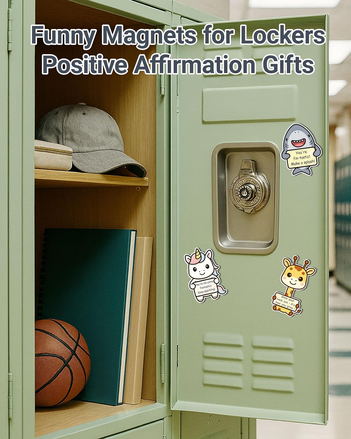 26PCS Emotional Support Animal Magnets for Fridge, Funny Magnetic Animals for Kids & Adults, Cute Locker Decorations for Girls Boys, Teacher Stickers for Classroom Rewards, Inspirational Gifts