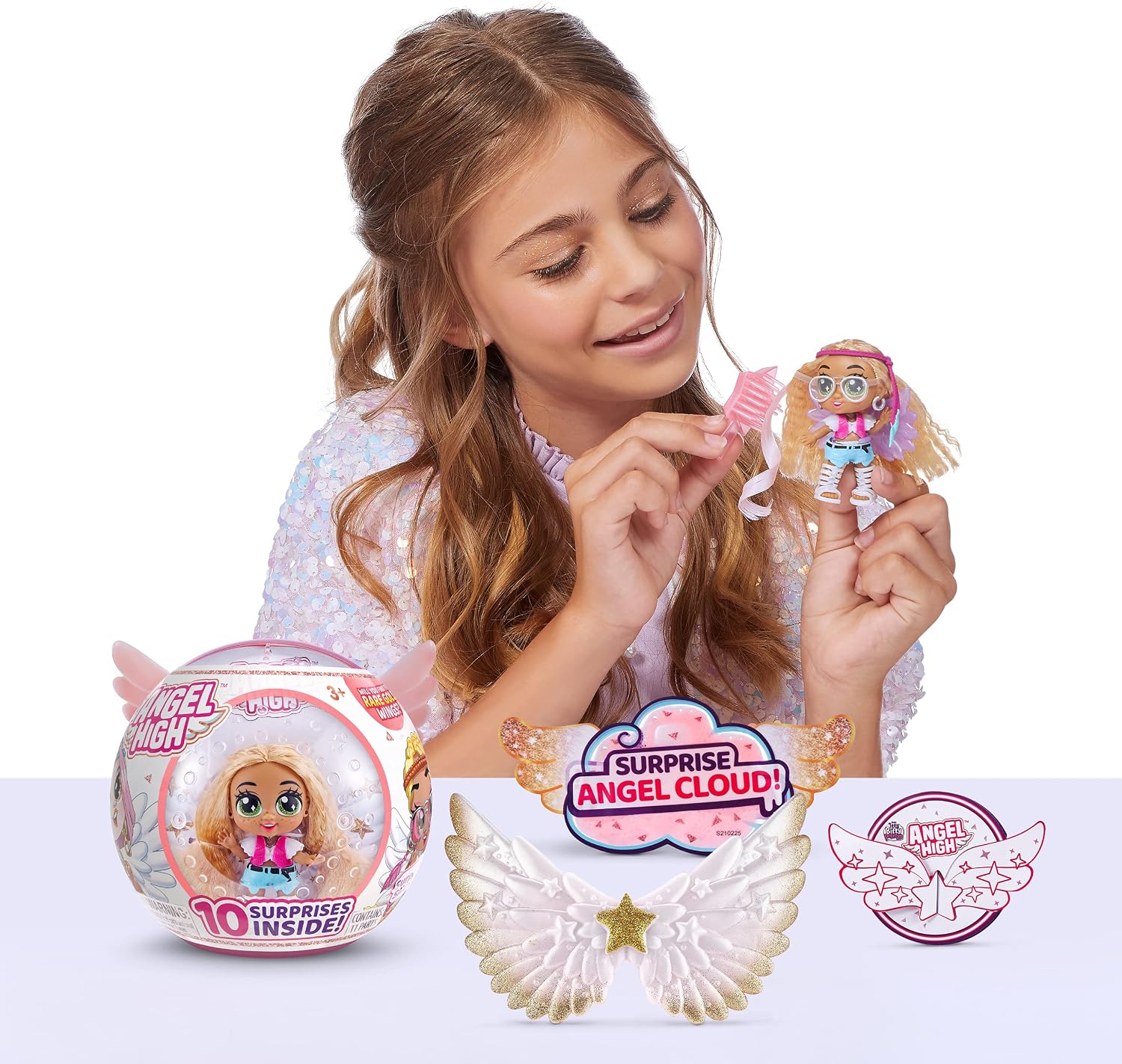 Itty Bitty Prettys Angel High Pascal Collectible Doll with 10 Surprise Accessories by ZURU, Multi
