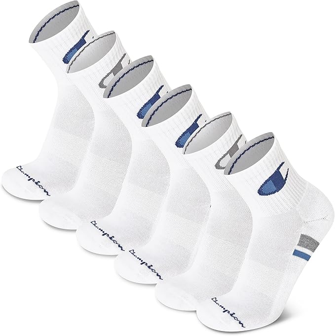 Champion Men's Moisture-Wicking Cushioning & Arch Support Ankle Socks (6-Pack)