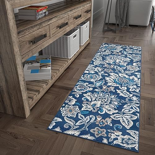 Miniatura 10 de Stella - Alfombra grande de interior de 8 x 10 pies, alfombra para sala de estar, entrada, cocina, comedor, alfombra de dormitorio, alfombra Azul