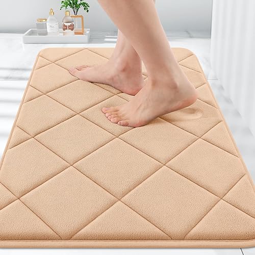 Miniatura 66 de OLANLY Tapete de baño de espuma viscoelástica de 24 x 16 pulgadas, ultra suave y absorbente, lavable a máquina, cómodo tapete de baño para suelo de