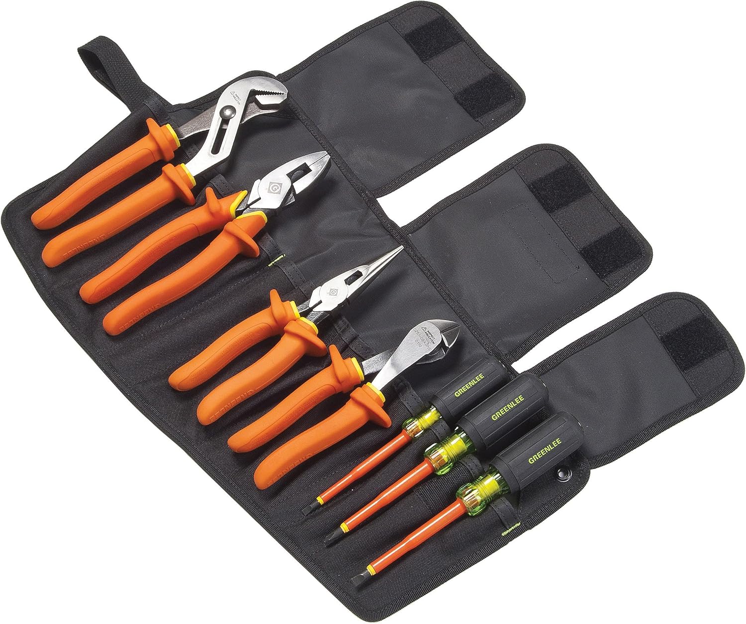 Greenlee 0159-01-INS Plier and Screwdriver Kit, 7-Piece, 13.3 x 7.2 x 3.9"