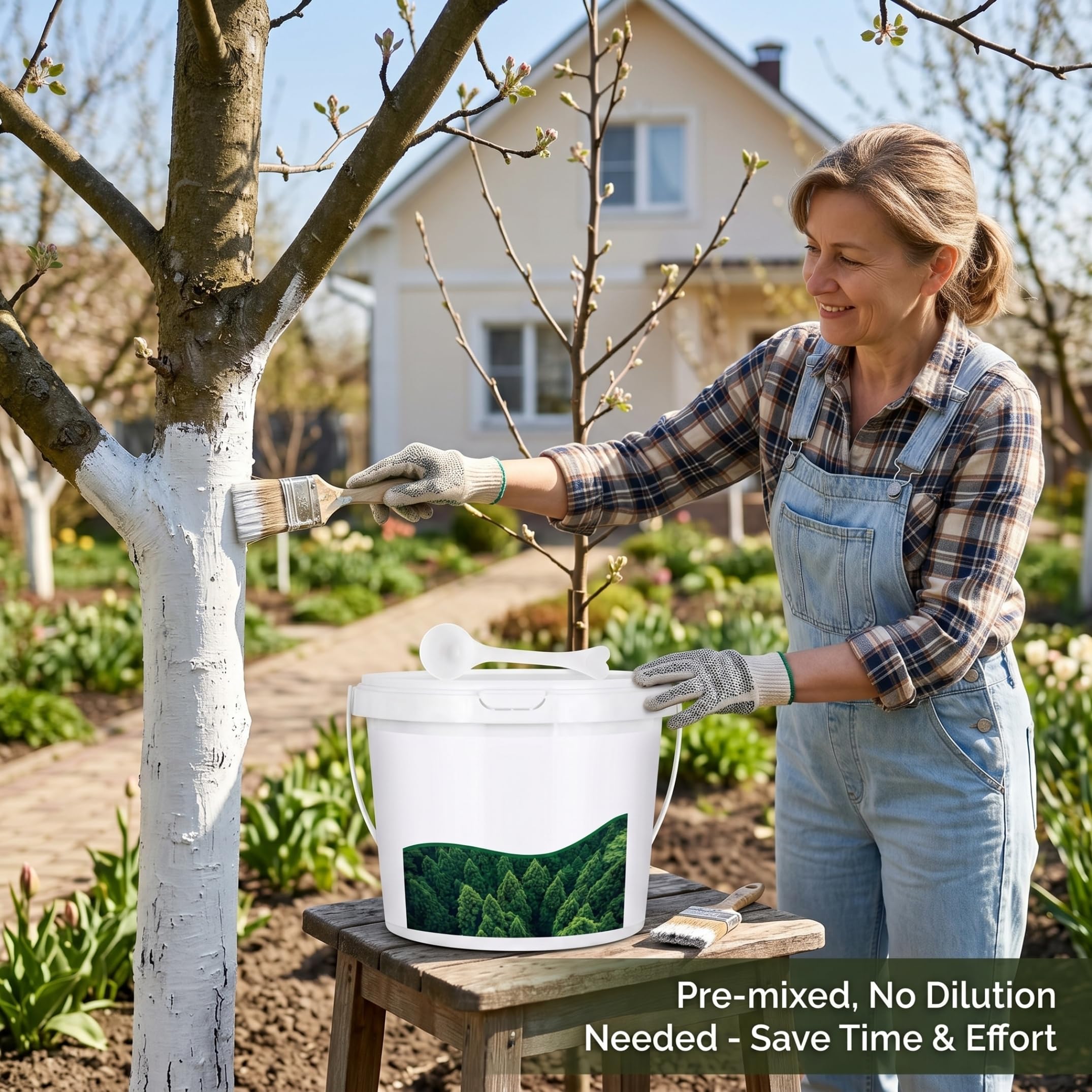 Peinture pour arbre|Peinture pour tronc d'arbre, 525 ml, imperméable, haute adhérence, blanche pour protection contre le gel, prête à l'emploi |.Blanc