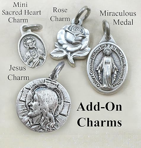 Miniatura 6 de Our Lady of Divine Providence Necklace, Keychain or Clip, Blessed Virgin Mary, Birthstone Crystal Pendant and Initial Charm