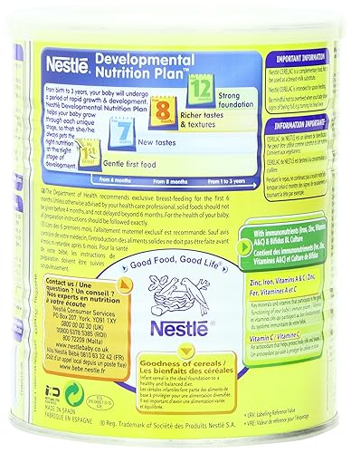 Miniatura 5 de Nestle Cerelac, miel y trigo con leche (de 12 meses), latas de 14.11 onzas (paquete de 4)