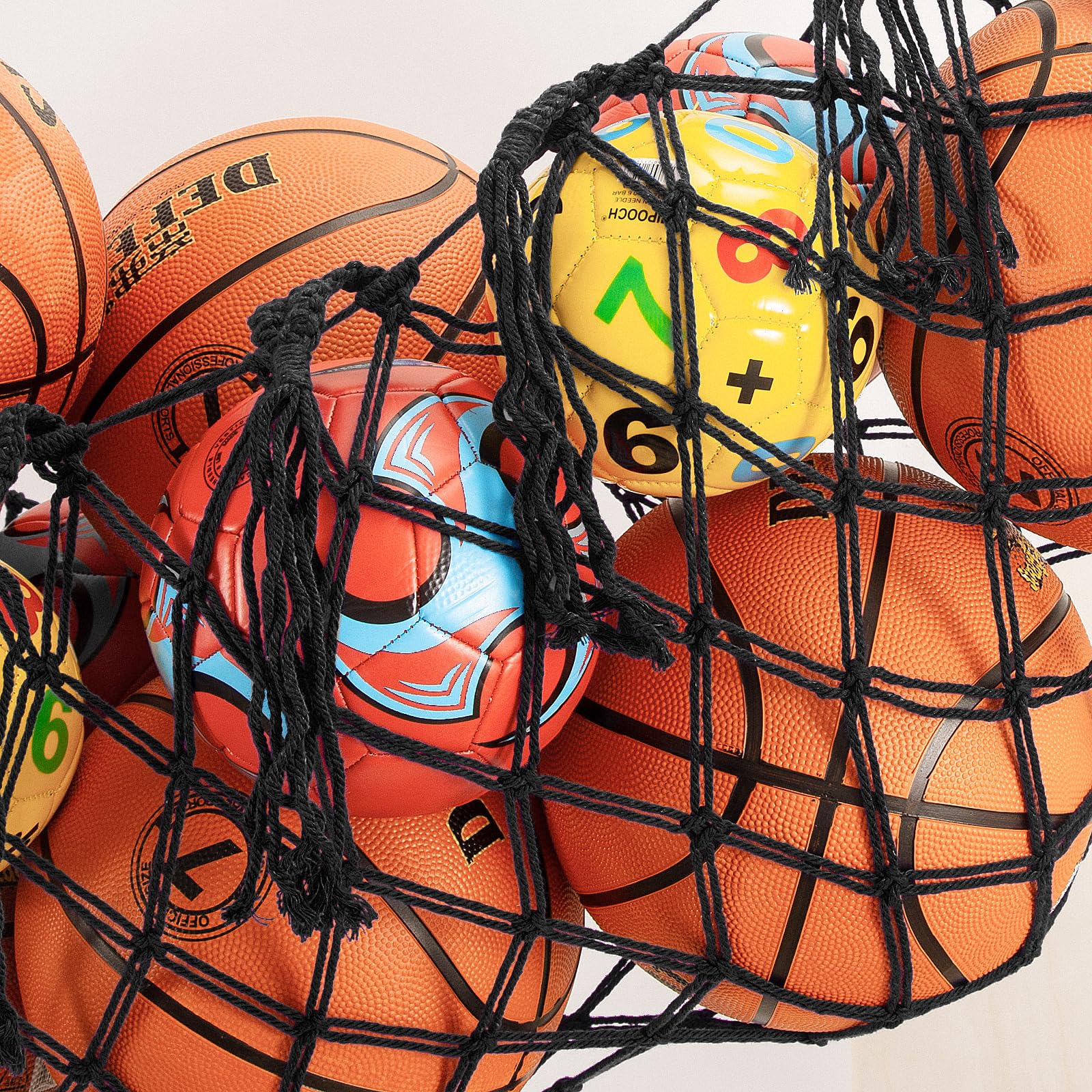 Filet de rangement pour ballons de sport, panier à suspendre pour basket-ball, volleyball, football, équipement de sport, sac de rangement en maille, filet de rangement pour ballons de garage