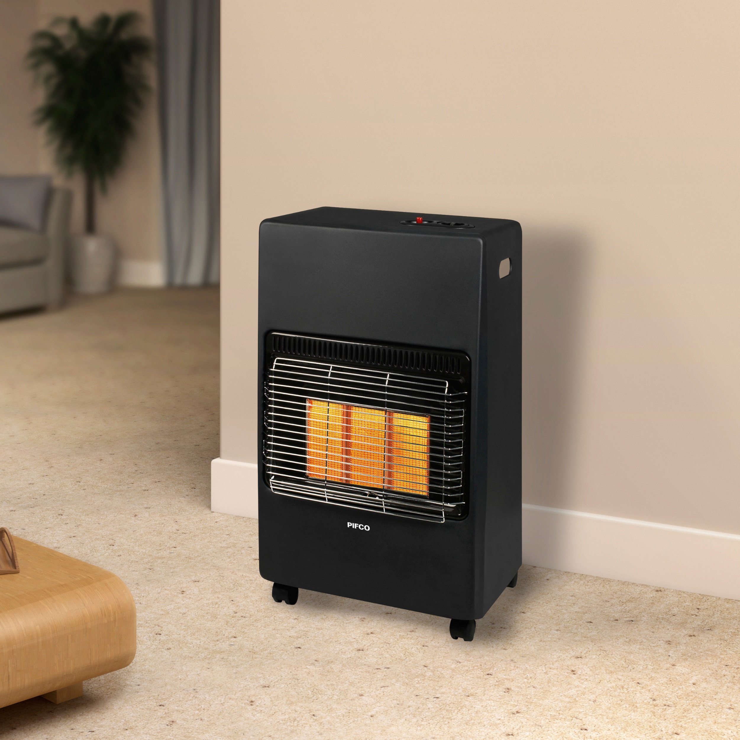 Black Pifco PE201 Freestanding Gas Heater Convection Heaters Heating