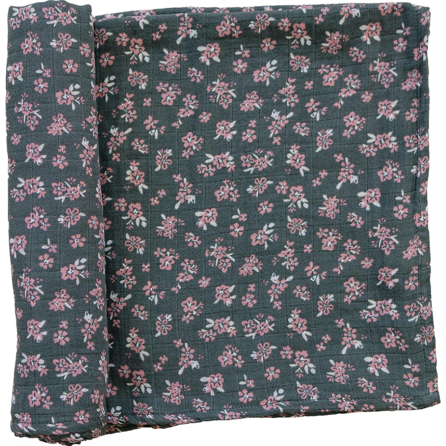 Mebie Baby Olive Bloom Muslin Swaddle, Modern and Neutral Blanket for Baby Girl or Boy, 0-3 Month, Comfy Wrap