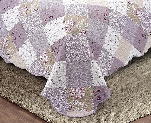 Miniatura 136 de Brilliant Sunshine Juego de edredón de 3 piezas con 2 fundas de almohada, colcha reversible suave y ligera, para todas las estaciones, Gris