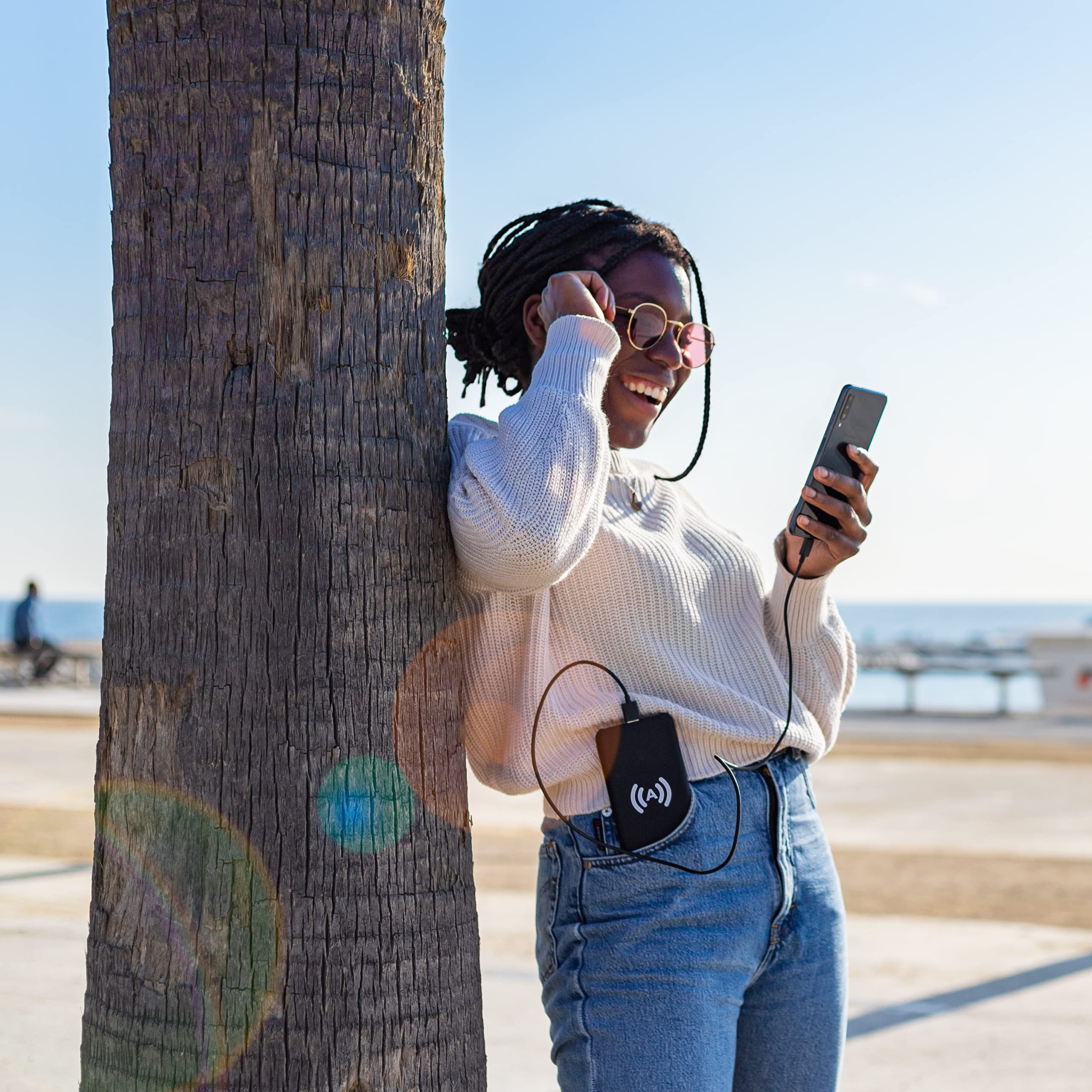 Sunnybag POWERPACK | Power Bank 10.000mAh Caricabatterie Portatile Caricatore Wireless con 2 Porte USB e una porta micro-USB | incluso cavo micro USB e adattatore Type-C