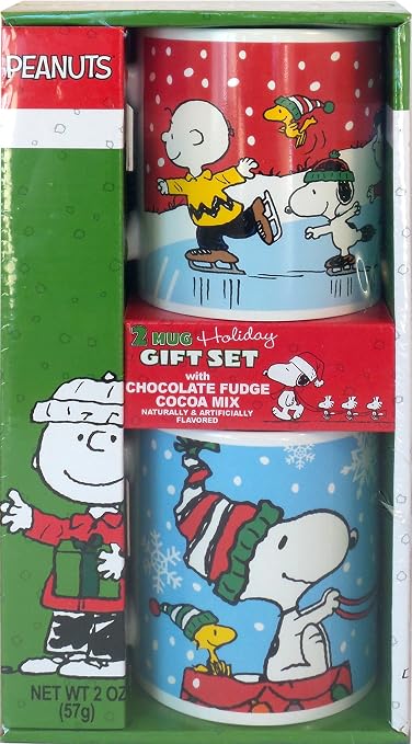 Galerie peanuts 2 mug gift set with chocolate fudge cocoa Mix (768395493677)