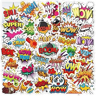 55 Pezzi Adesivi Stickerbomb Graffit, Graffiti Adesivi Effetto Esplosione, Impermeabile Graffiti Decalcomanie per Valigia, Laptop, Bicicletta, Skateboard, Moto, Scrapbooking, Snowboard