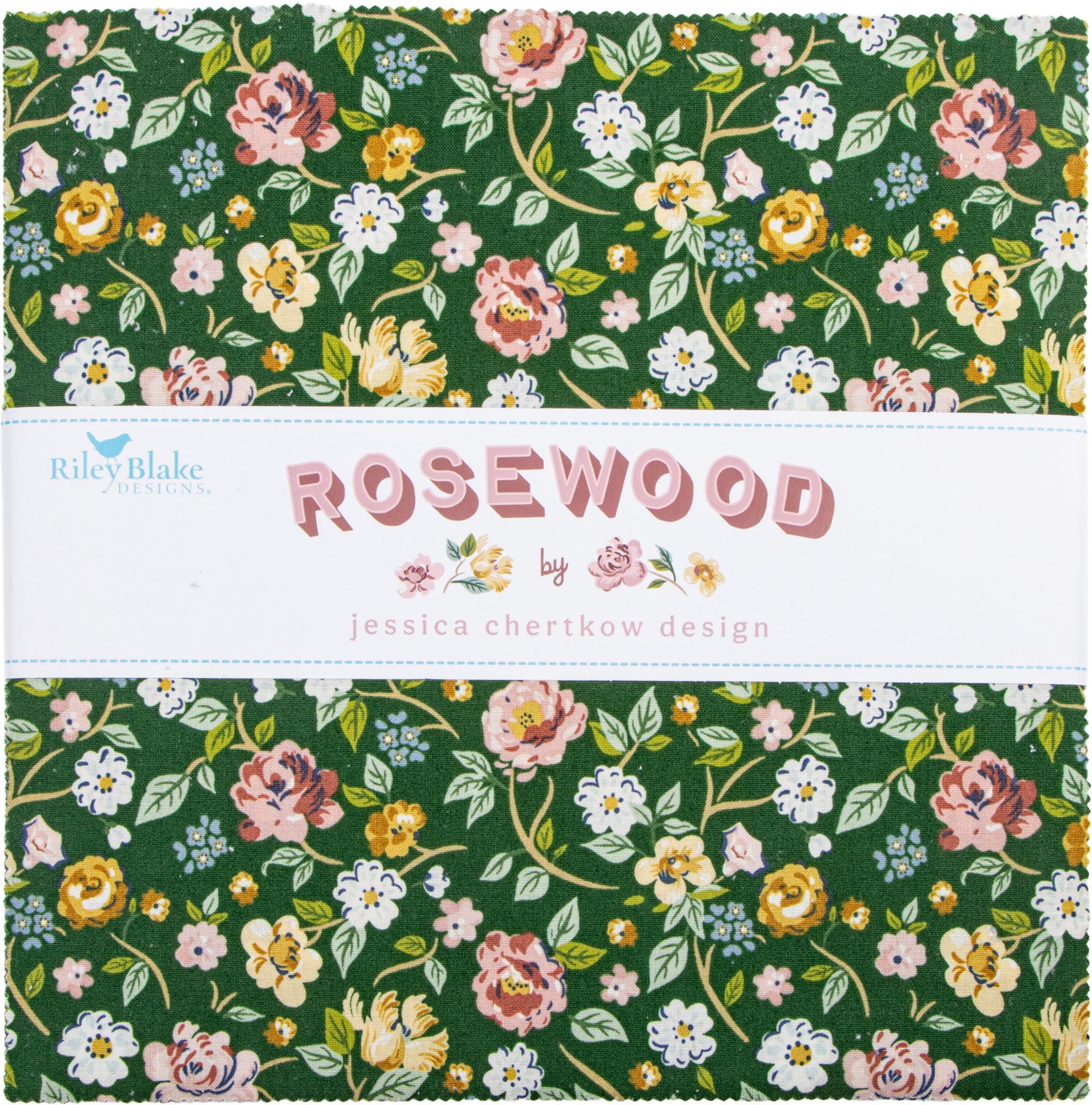 Jessica Chertkow Design Rosewood 10" Stacker 42 10-inch Squares Layer Cake Riley Blake 10-17490-42
