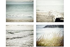 Tranquil Sea Green Haven: Enchanting Coastal Wall Art for Bathrooms