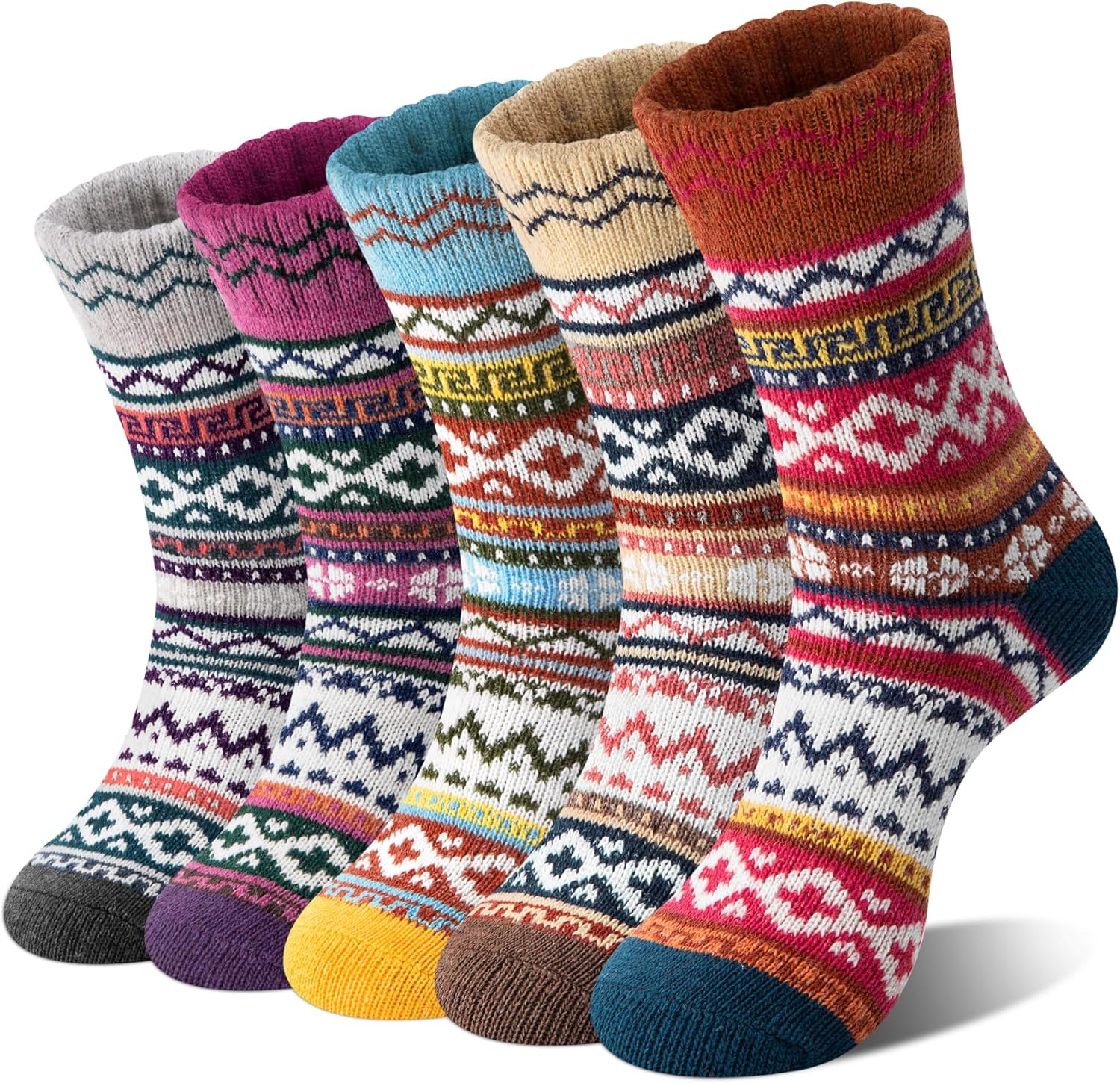 Loritta Wool Socks for Women Warm Winter Socks Knit Crew Calf Hiking Boot Sock Stocking Stuffers Gifts