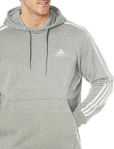 Miniatura 2 de adidas Sudadera con capucha Essentials Fleece con 3 rayas para hombre