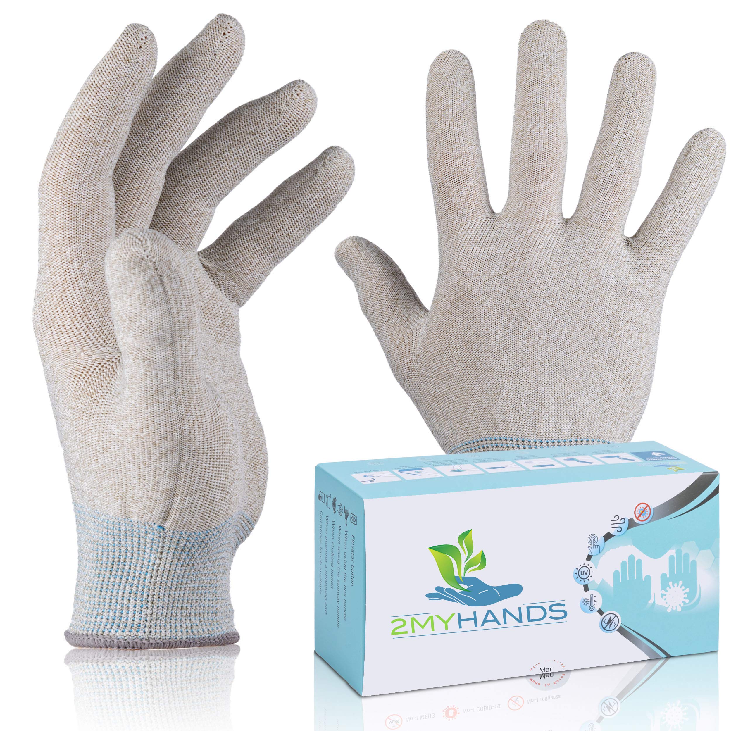 10ペア❣️2MyHands 銅繊維製 抗菌手袋 抗ウイルス手袋　フリーサイズ Amazon.co.jp: 2MyHands 銅繊維製 抗菌ウイルス対策 手袋 - 男 通気性