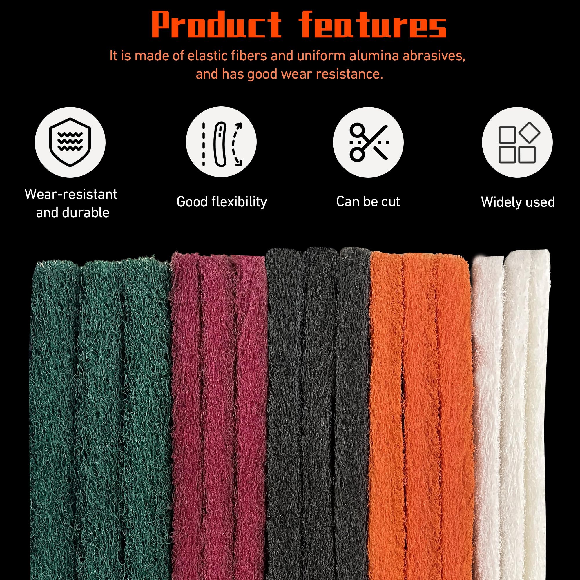 Hand Pads Assortment - 5 Grits for Cleaning & Sanding -3