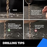 Vista 6 de amoolo 1/4" Cobalt Drill Bit (10 Pcs), M35 HSS Metal Drill Bits Set for Hard Metal, Stainless Steel, Cast Iron Box of 10