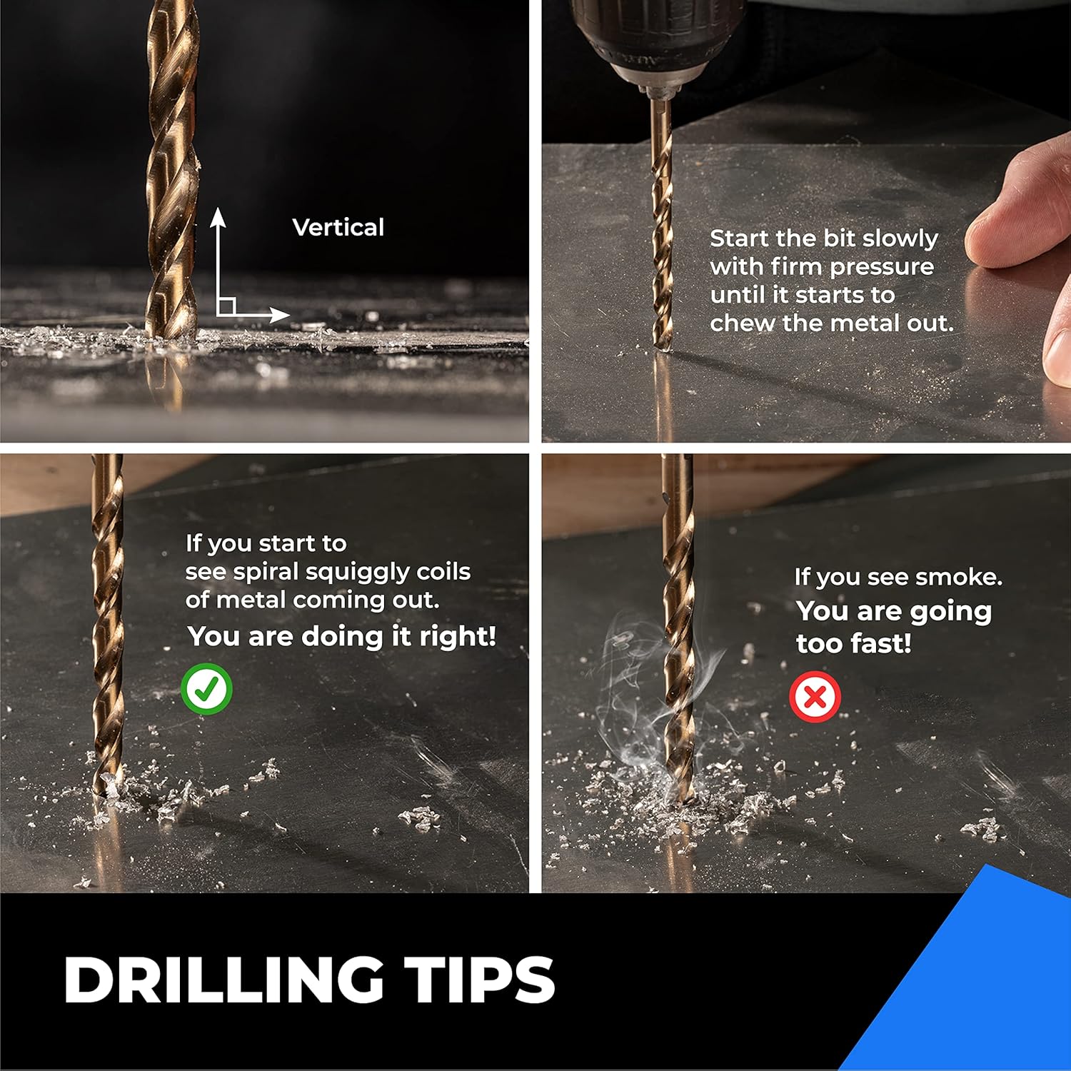AMOOLO Cobalt Drill Bit Set 31Pcs (1/16"-1/2"), M35 High Speed Steel Metal Drill Bits Jobber Length for Hardened Metal, Stainless Steel, Cast Iron, Plastic and Wood - - 