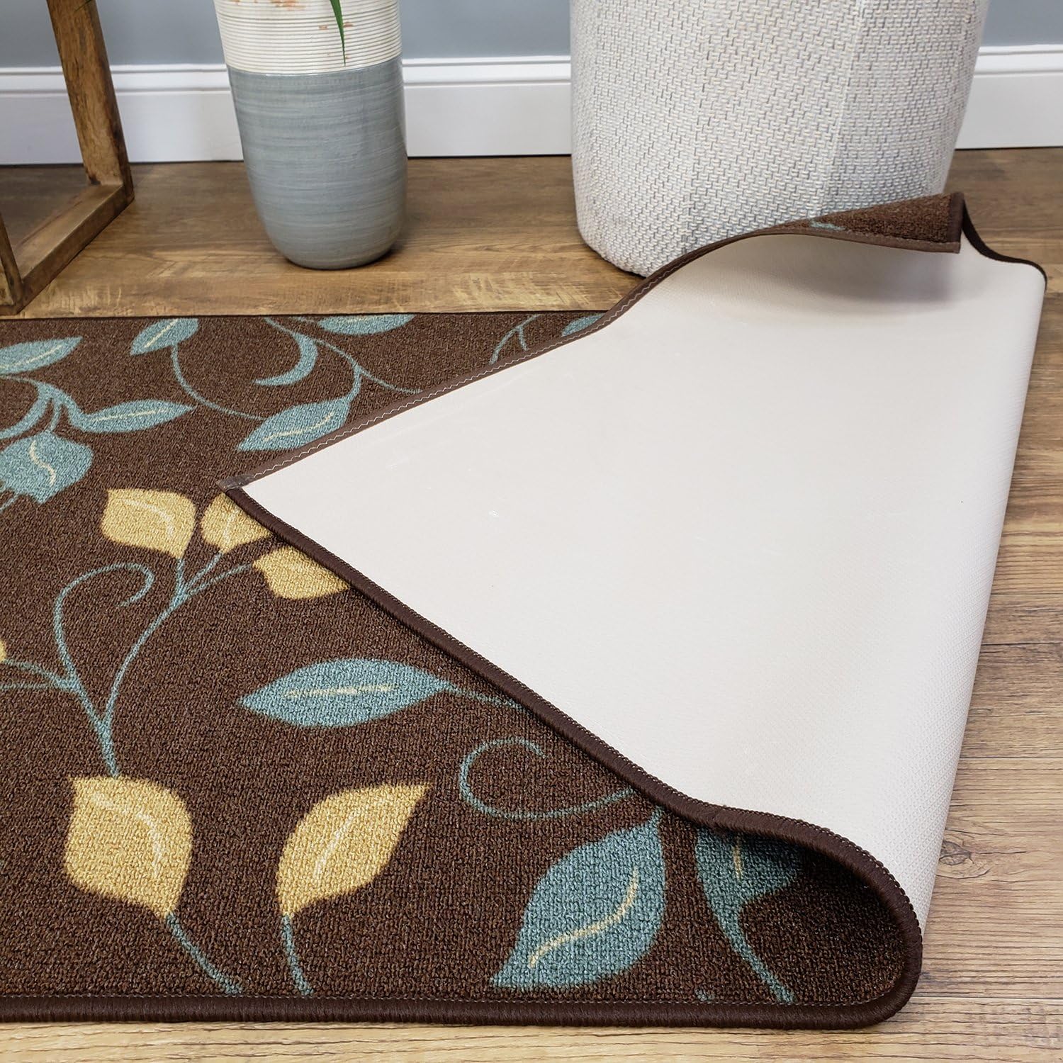 Custom Size Hallway Runner Rug - 22 in x 7 feet - Price Drops by Size - Rubber Backed Non Slip Geometric - Choose Width x Length