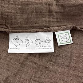 SwaddleDesigns Cotton Muslin Swaddle Blankets for Babies, Set of 4, Neutral Receiving Blankets for Newborn, Baby Registry & Gift, 46x46 inches, Wilderness