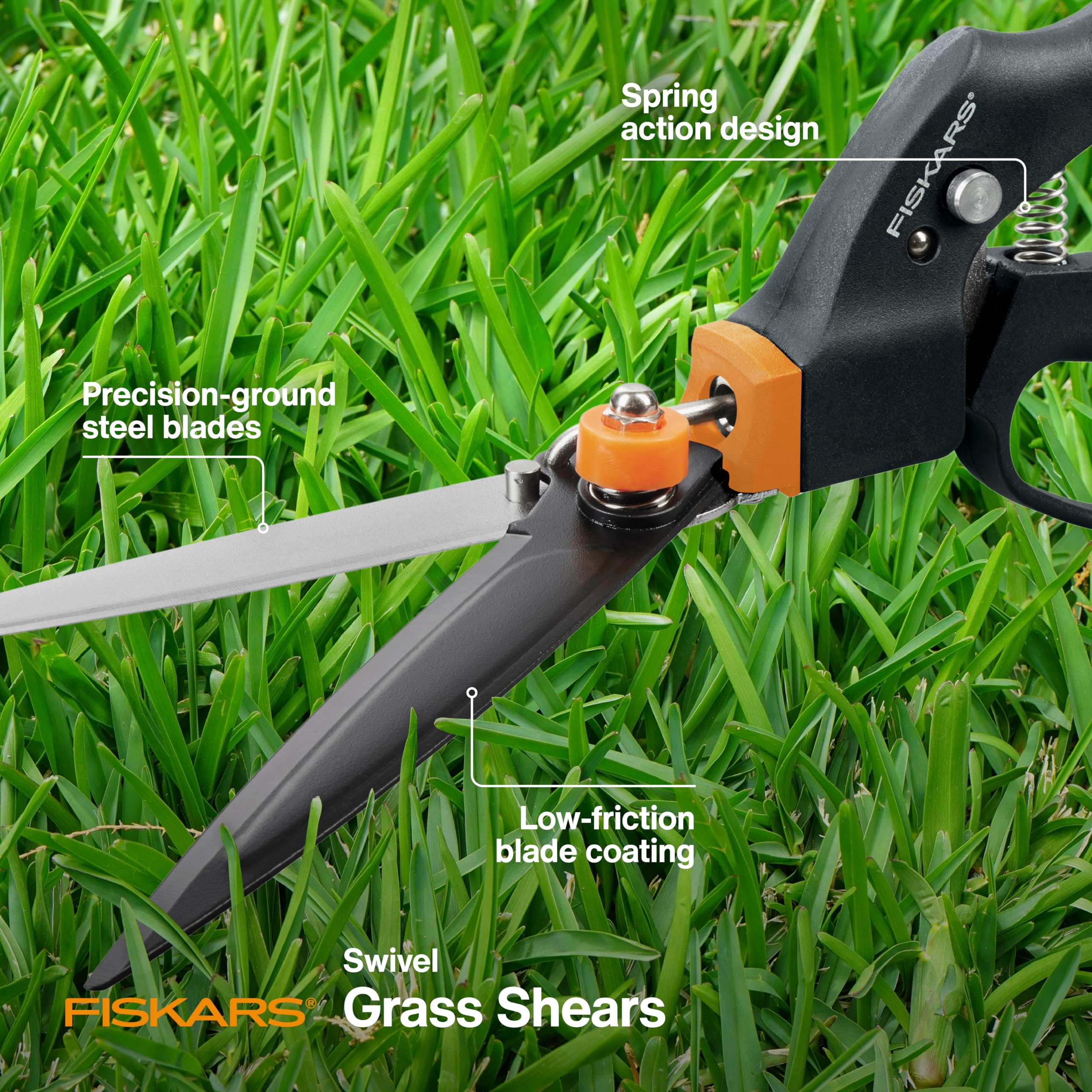 Amazon | Fiskars ガーデンスイベル草ばさみ、正確な芝生の縁取りの 