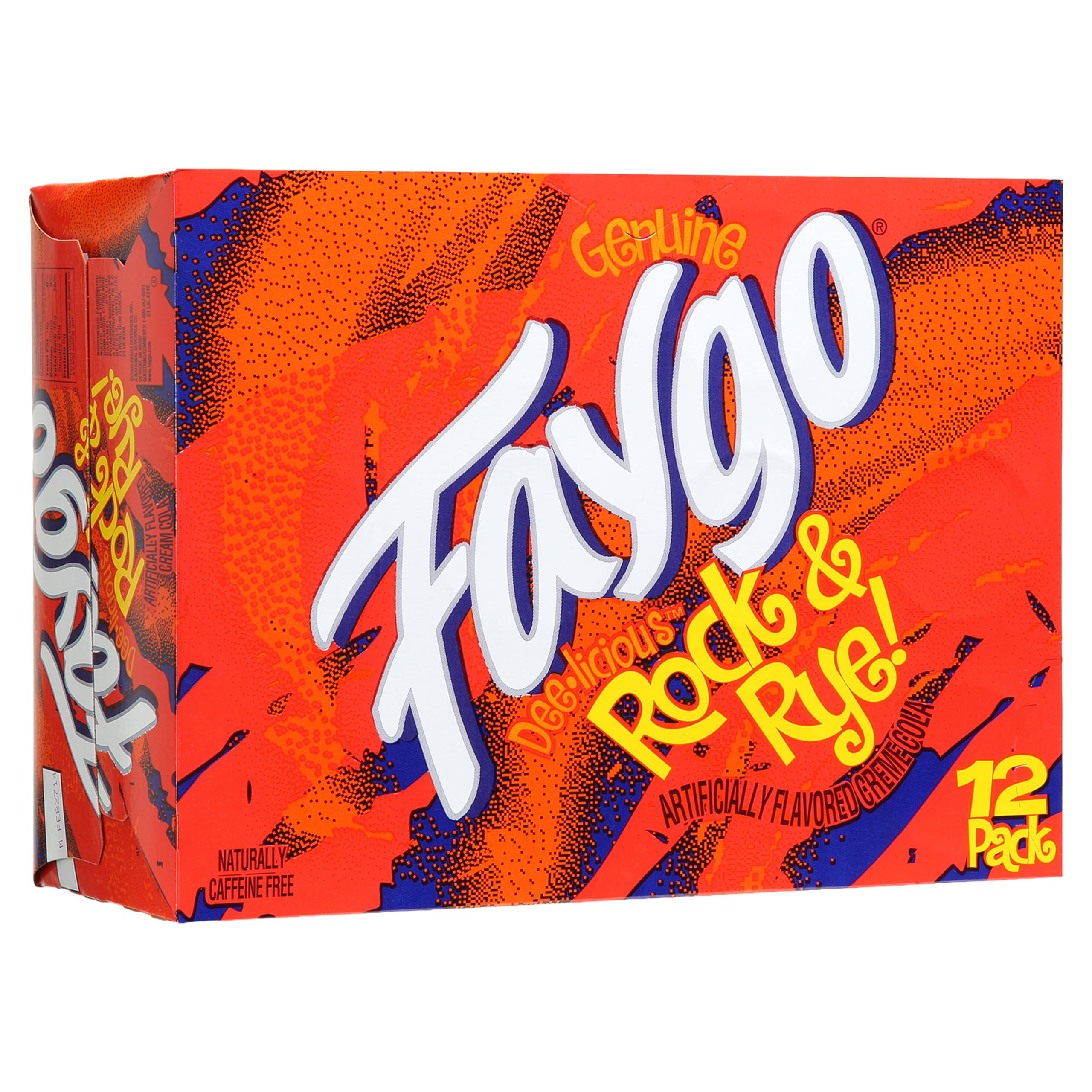 Faygo Rock & Rye | 12-Pack of 12oz Cans | Cream Cola Fusion | Sweet, Smooth & Bold | Caffeine-Free