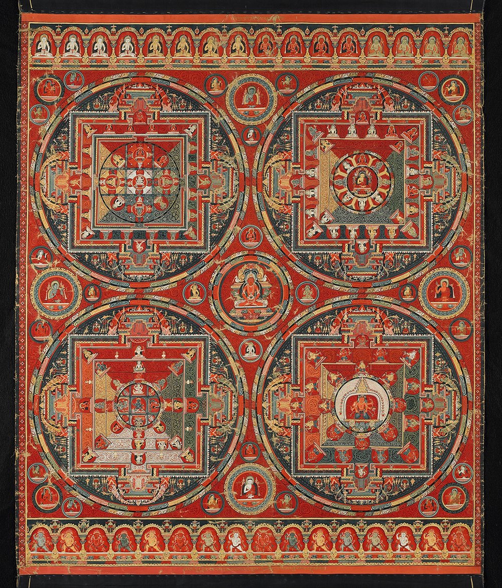 Four Mandalas of The Vajravali Cycle impression grand format art mural salon mat