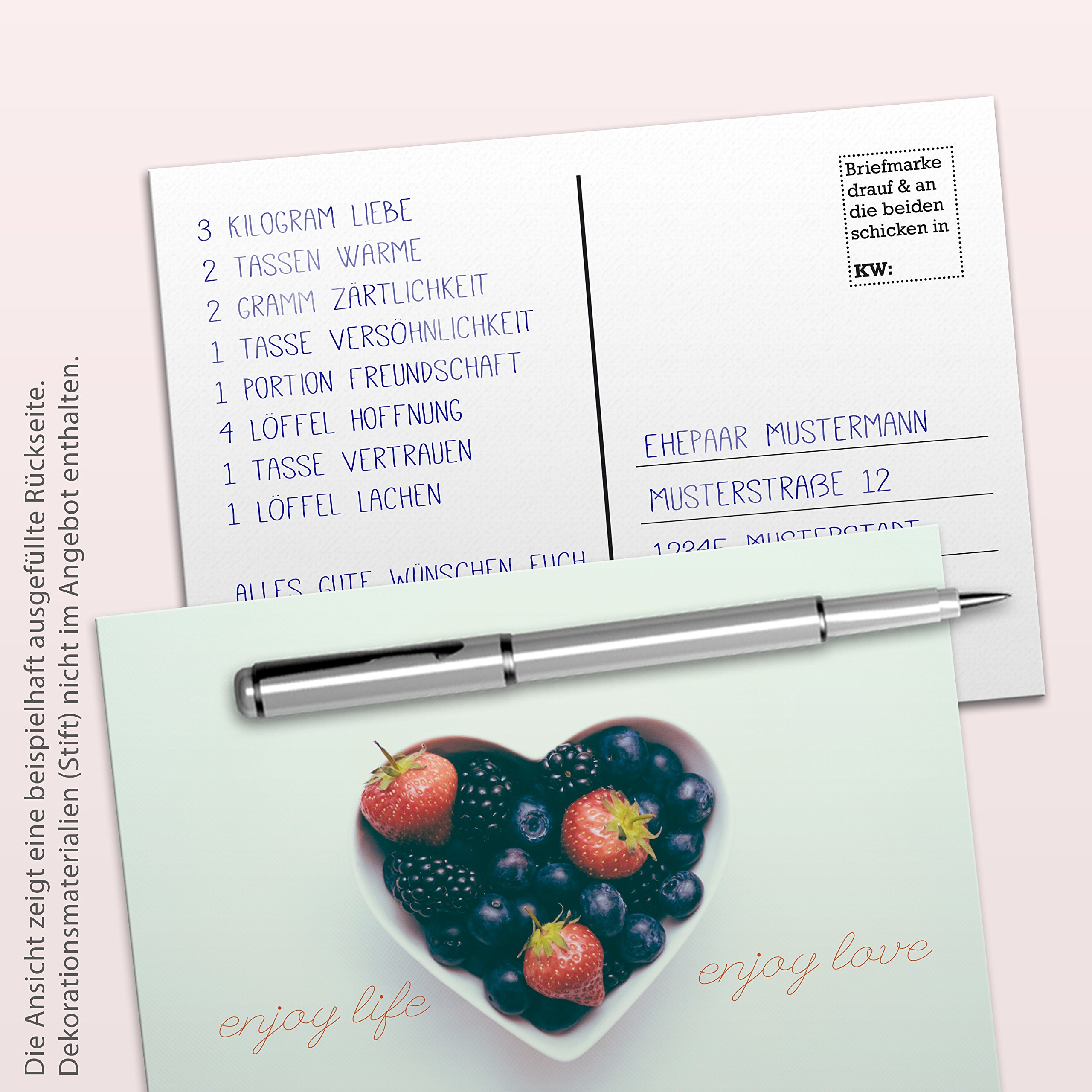 Kipitan 52 Postkarten für die Hochzeit als kreatives Hochzeitsgeschenk: Jede Woche eine DIN A6 Postkarte als Gästebuch-Alternative – Hochzeitsspiel & Geschenkidee