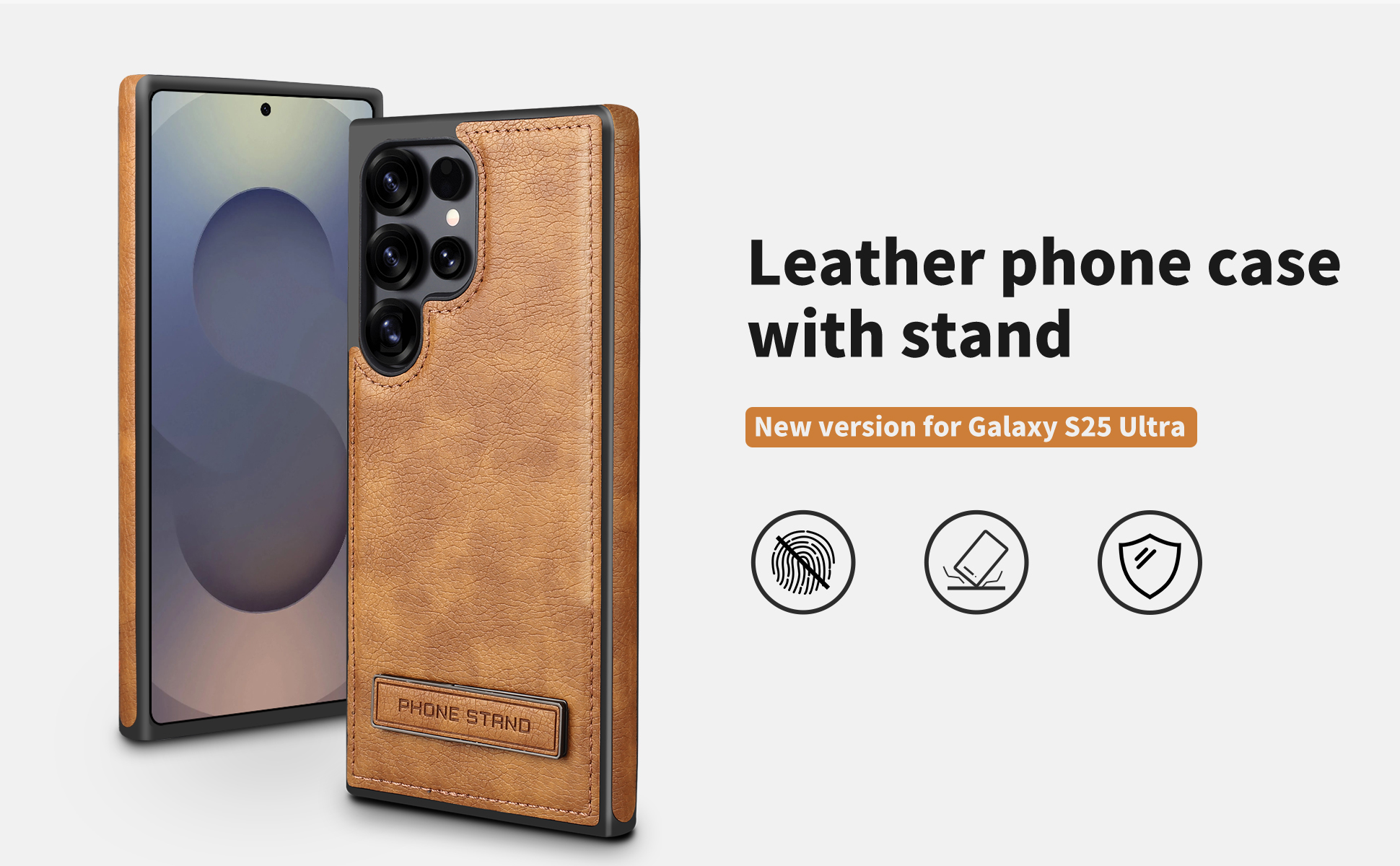 Amazon.com: REKOMOPAI For Samsung Galaxy S25 Ultra Leather Case