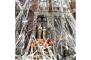 Massive 1200 Sqft Spider Web Halloween Decorations with Bonus 100 Fake Spiders