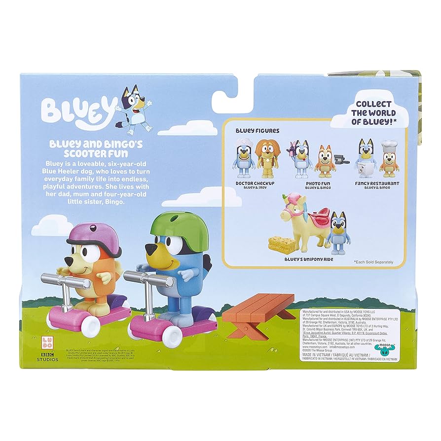 ブルーイ フィギュア 2点セット スクーター ユニコーンBLUEY Amazon.com: Bluey Vehicle 2-Pack, 2.5-3