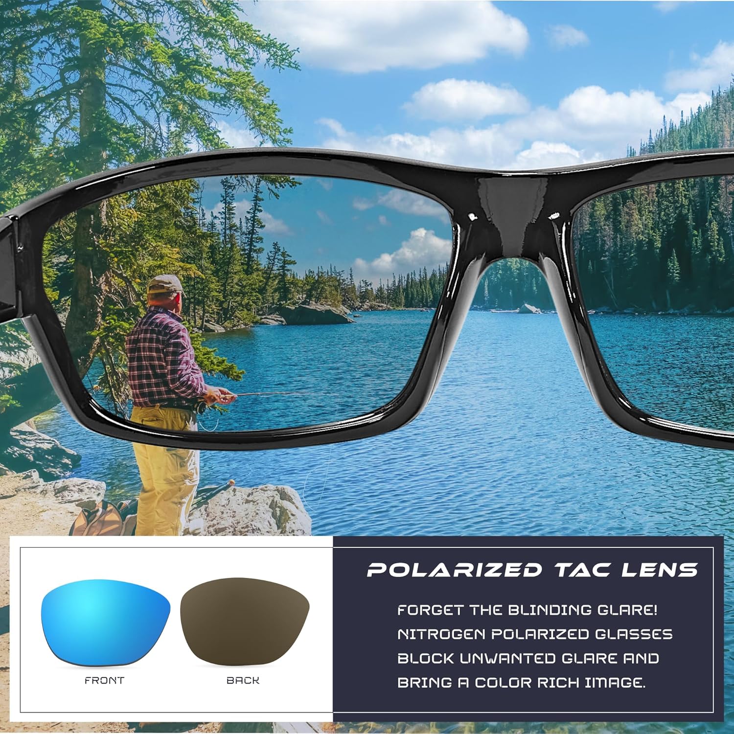 Nitrogen Polarized Wrap Around Sport Sunglasses for Men Women UV400 Driving Fishing Running Sun Glasses - Image 4