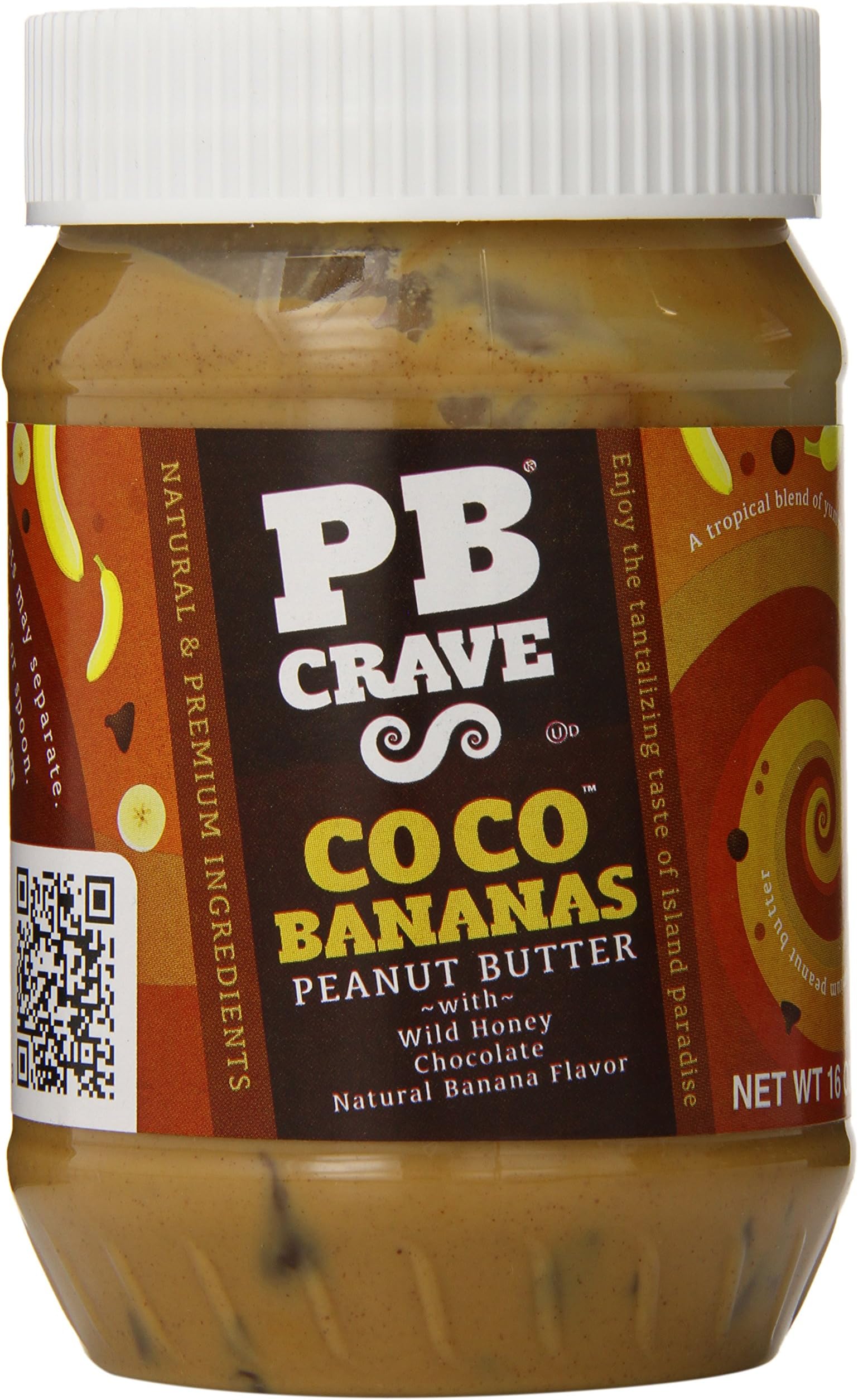 PB Crave Peanut Butter, Coco Banana Premium, 16 Ounce